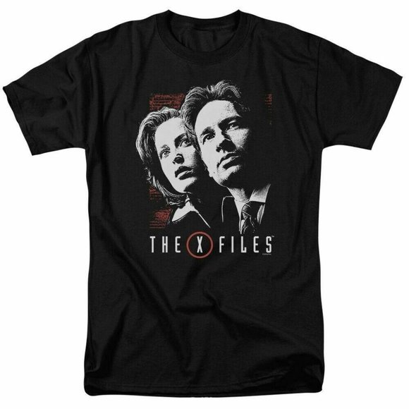 The X Files Mulder  Scully T Shirt Mens Licensed Tv Show Alien Ufo Retro Black - Picture 1 of 4